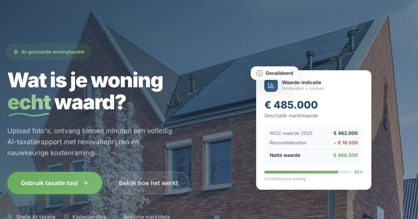 Taxatierapport — AI-taxatierapporten voor woningkopers: weet wat een huis waard is vóór je biedt.